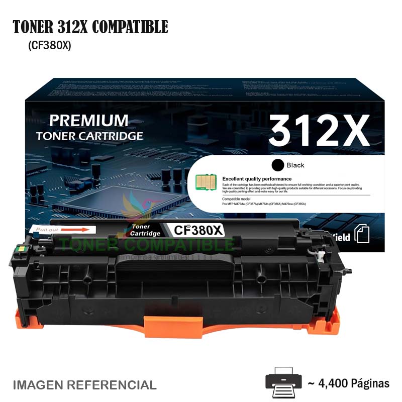 Toner Compatible 312X HP CF380X Black Toner Compatible 312X HP CF380X Black