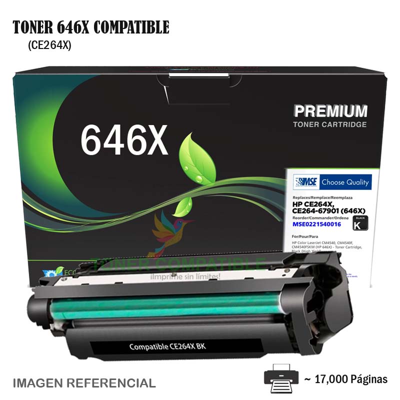 Toner Compatible 646X HP CE264X Black Toner Compatible 646X HP CE264X Black