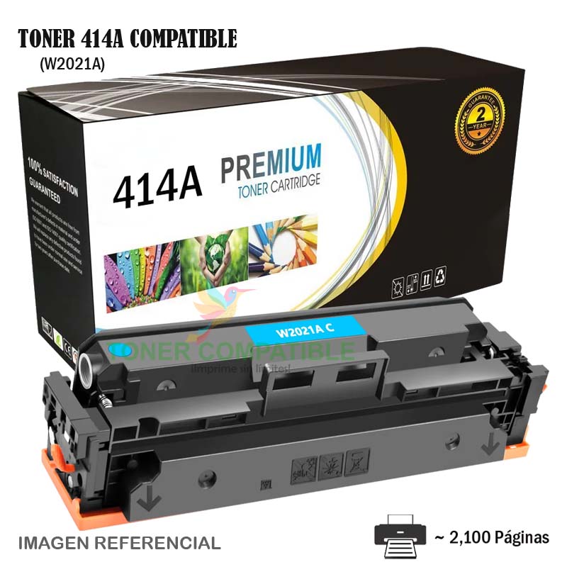 Toner Compatible 414A HP W2021A Cyan Toner Compatible 414A HP W2021A Cyan