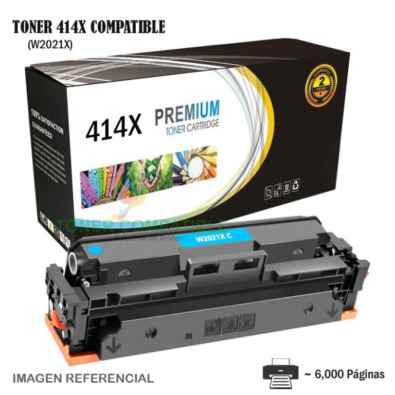 Toner Compatible 414X HP W2021X Cyan