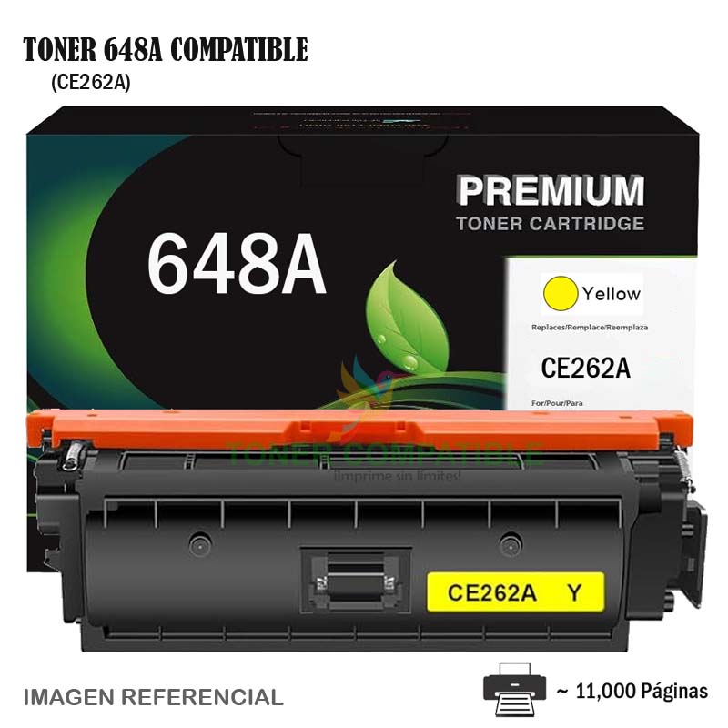 Toner Compatible 648A HP CE262A Yellow Toner Compatible 648A HP CE262A Yellow
