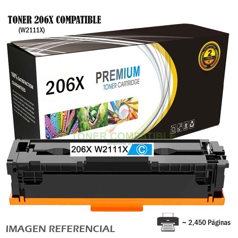 Toner Compatible 206X HP W2111X Cyan Toner Compatible 206X HP W2111X Cyan