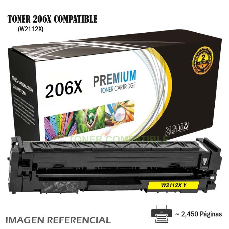 Toner Compatible 206X HP W2112X Yellow Toner Compatible 206X HP W2112X Yellow
