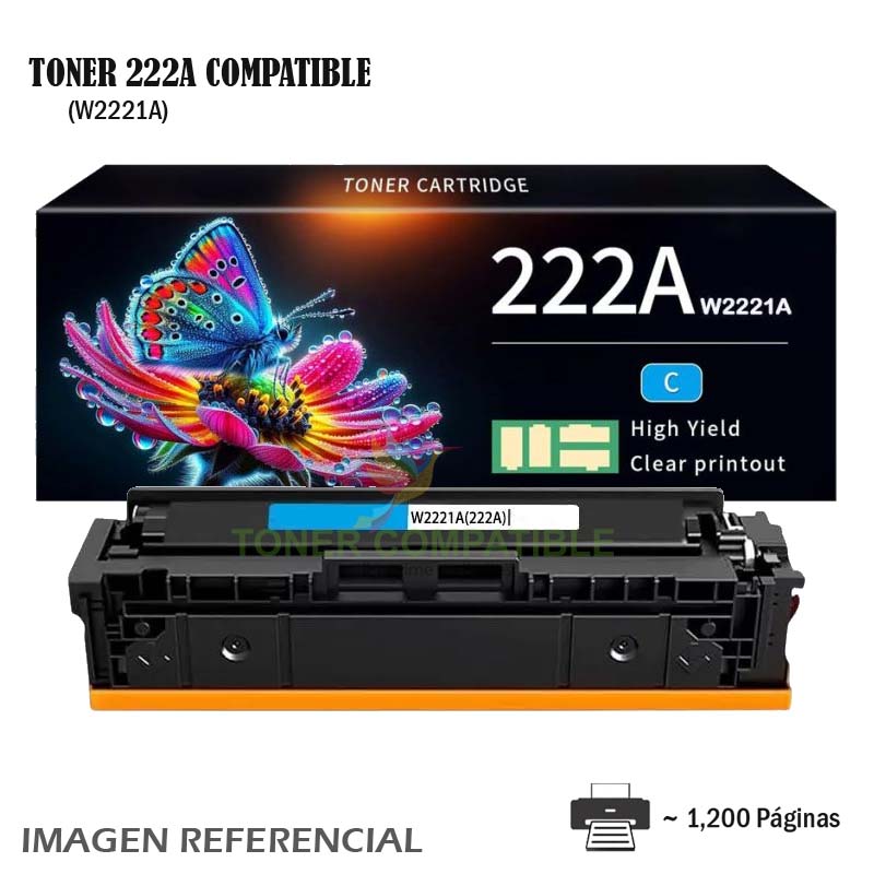 Toner Compatible 222A HP W2221A Cyan Toner Compatible 222A HP W2221A Cyan