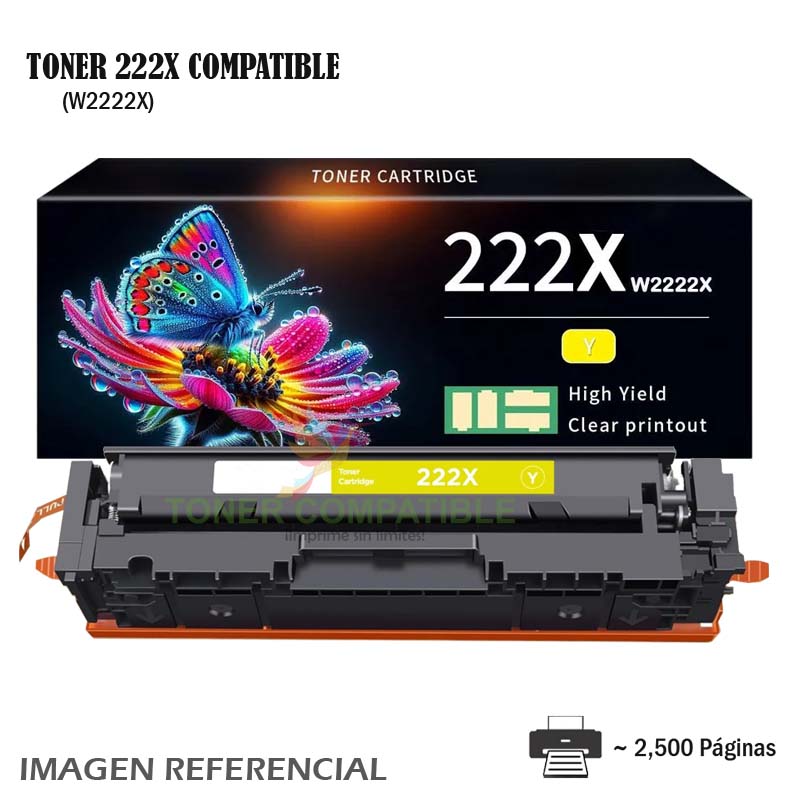 Toner Compatible 222X HP W2222X Yellow Toner HP LaserJet 3303fdw 222X Genérico (W2222X) Sin Chip
